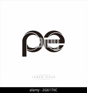 Initial Letter Split Lowercase Modern Monogram linked outline rounded logo isolated on white background Stock Vector