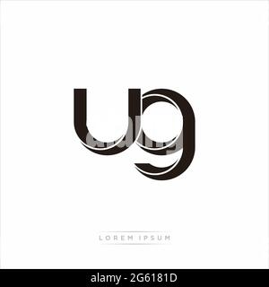 Initial Letter Split Lowercase Modern Monogram linked outline rounded logo isolated on white background Stock Vector