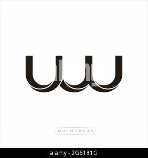 Initial Letter Split Lowercase Modern Monogram linked outline rounded logo isolated on white background Stock Vector