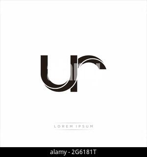 RU Logo monogram with slice rounded modern design template isolated on ...