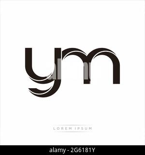 Initial Letter Split Lowercase Modern Monogram linked outline rounded logo isolated on white background Stock Vector