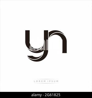 Initial Letter Split Lowercase Modern Monogram linked outline rounded logo isolated on white background Stock Vector