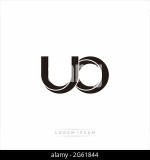 Initial Letter Split Lowercase Modern Monogram linked outline rounded logo isolated on white background Stock Vector