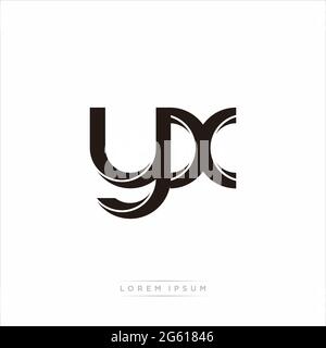 Initial Letter Split Lowercase Modern Monogram linked outline rounded logo isolated on white background Stock Vector
