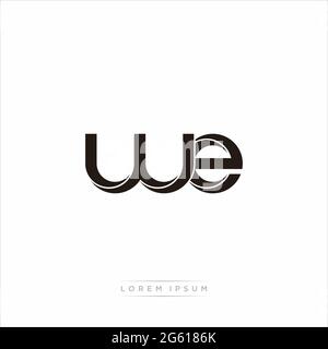 Initial Letter Split Lowercase Modern Monogram linked outline rounded logo isolated on white background Stock Vector