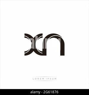 Initial Letter Split Lowercase Modern Monogram linked outline rounded logo isolated on white background Stock Vector