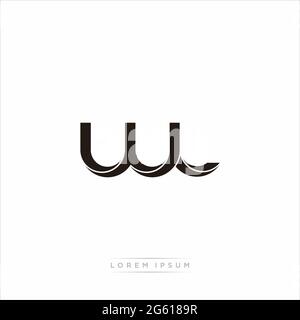 Initial Letter Split Lowercase Modern Monogram linked outline rounded logo isolated on white background Stock Vector