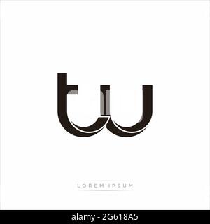 Initial Letter Split Lowercase Modern Monogram linked outline rounded logo isolated on white background Stock Vector
