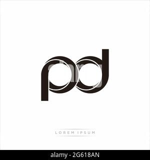 Initial Letter Split Lowercase Modern Monogram linked outline rounded logo isolated on white background Stock Vector
