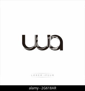 Initial Letter Split Lowercase Modern Monogram linked outline rounded logo isolated on white background Stock Vector