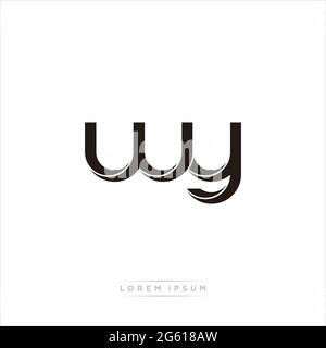 Initial Letter Split Lowercase Modern Monogram linked outline rounded logo isolated on white background Stock Vector