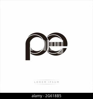 Initial Letter Split Lowercase Modern Monogram linked outline rounded logo isolated on white background Stock Vector