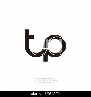 Initial Letter Split Lowercase Modern Monogram linked outline rounded logo isolated on white background Stock Vector