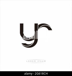 Initial Letter Split Lowercase Modern Monogram linked outline rounded logo isolated on white background Stock Vector