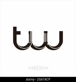 Initial Letter Split Lowercase Modern Monogram linked outline rounded logo isolated on white background Stock Vector