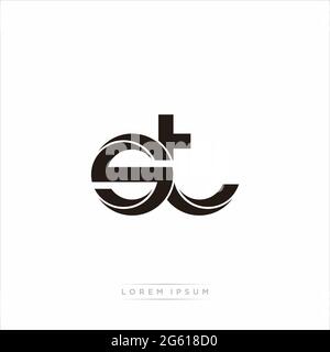 Initial Letter Split Lowercase Modern Monogram linked outline rounded logo isolated on white background Stock Vector