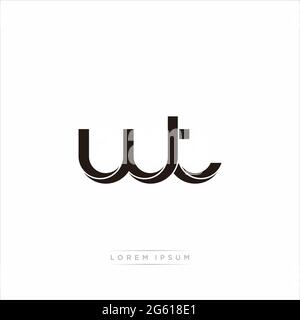 Initial Letter Split Lowercase Modern Monogram linked outline rounded logo isolated on white background Stock Vector