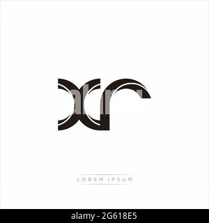 Initial Letter Split Lowercase Modern Monogram linked outline rounded logo isolated on white background Stock Vector