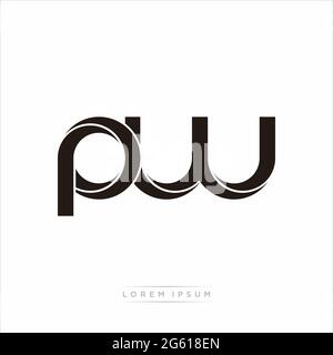 Initial Letter Split Lowercase Modern Monogram linked outline rounded logo isolated on white background Stock Vector