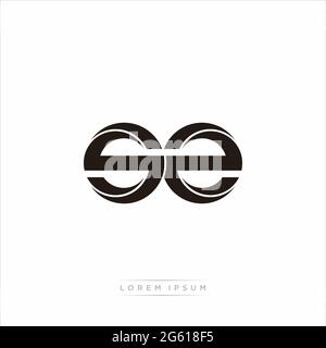 Initial Letter Split Lowercase Modern Monogram linked outline rounded logo isolated on white background Stock Vector