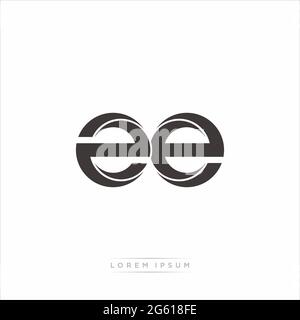 Initial Letter Split Lowercase Modern Monogram linked outline rounded logo isolated on white background Stock Vector