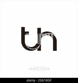 Initial Letter Split Lowercase Modern Monogram linked outline rounded logo isolated on white background Stock Vector