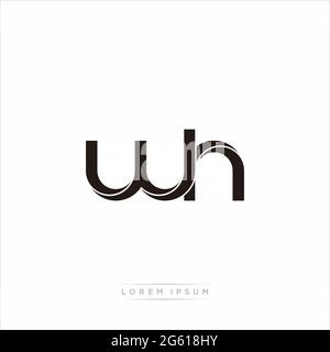 Initial Letter Split Lowercase Modern Monogram linked outline rounded logo isolated on white background Stock Vector