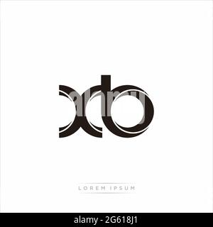 Initial Letter Split Lowercase Modern Monogram linked outline rounded logo isolated on white background Stock Vector
