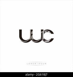 Initial Letter Split Lowercase Modern Monogram linked outline rounded logo isolated on white background Stock Vector