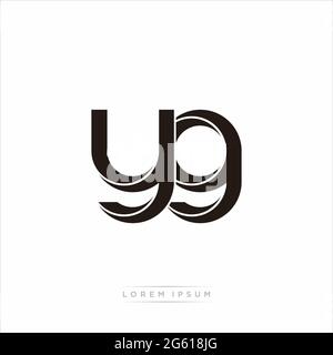 Initial Letter Split Lowercase Modern Monogram linked outline rounded logo isolated on white background Stock Vector