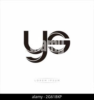 Initial Letter Split Lowercase Modern Monogram linked outline rounded logo isolated on white background Stock Vector