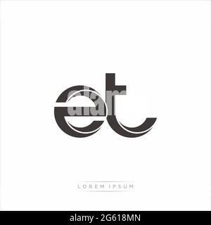 Initial Letter Split Lowercase Modern Monogram linked outline rounded logo isolated on white background Stock Vector