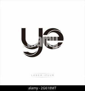 Initial Letter Split Lowercase Modern Monogram linked outline rounded logo isolated on white background Stock Vector