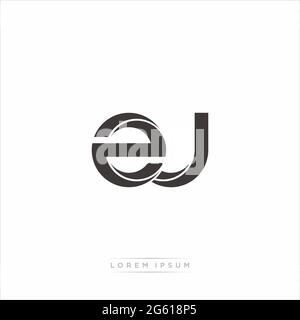 Initial Letter Split Lowercase Modern Monogram linked outline rounded logo isolated on white background Stock Vector