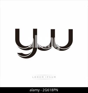 Initial Letter Split Lowercase Modern Monogram linked outline rounded logo isolated on white background Stock Vector