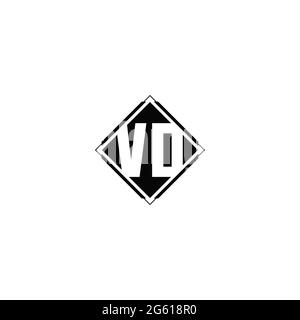 Monogram logo design with diamond square shape isolated on black colors and white background Stock Vector