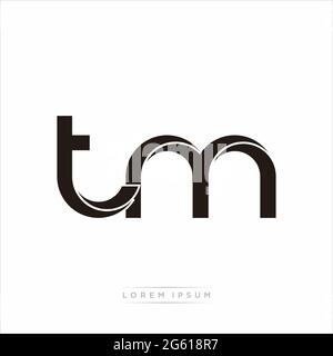 Initial Letter Split Lowercase Modern Monogram linked outline rounded logo isolated on white background Stock Vector