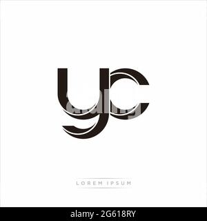 Initial Letter Split Lowercase Modern Monogram linked outline rounded logo isolated on white background Stock Vector