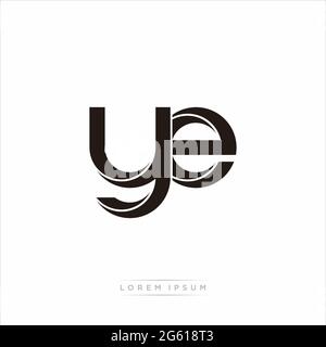 Initial Letter Split Lowercase Modern Monogram linked outline rounded logo isolated on white background Stock Vector