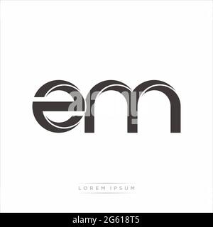 Initial Letter Split Lowercase Modern Monogram linked outline rounded logo isolated on white background Stock Vector