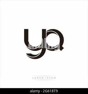 Initial Letter Split Lowercase Modern Monogram linked outline rounded logo isolated on white background Stock Vector