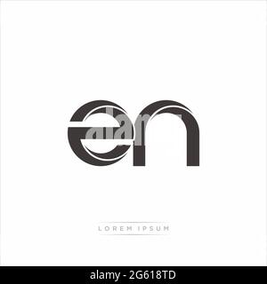 Initial Letter Split Lowercase Modern Monogram linked outline rounded logo isolated on white background Stock Vector