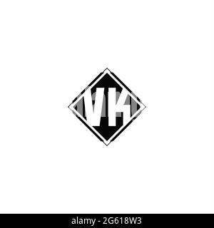 Monogram logo design with diamond square shape isolated on black colors and white background Stock Vector
