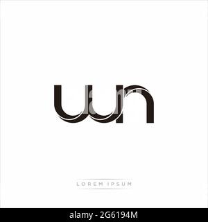 Initial Letter Split Lowercase Modern Monogram linked outline rounded logo isolated on white background Stock Vector