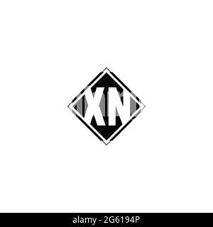 Monogram logo design with diamond square shape isolated on black colors and white background Stock Vector