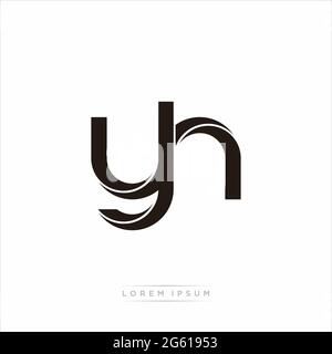 Initial Letter Split Lowercase Modern Monogram linked outline rounded logo isolated on white background Stock Vector