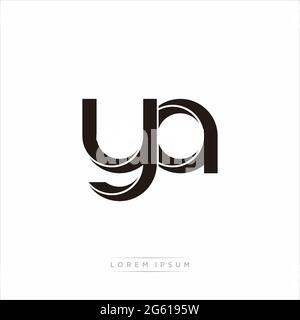 Initial Letter Split Lowercase Modern Monogram linked outline rounded logo isolated on white background Stock Vector