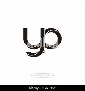 Initial Letter Split Lowercase Modern Monogram linked outline rounded logo isolated on white background Stock Vector