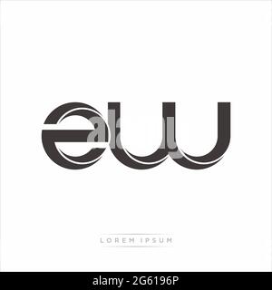 Initial Letter Split Lowercase Modern Monogram linked outline rounded logo isolated on white background Stock Vector