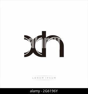 Initial Letter Split Lowercase Modern Monogram linked outline rounded logo isolated on white background Stock Vector